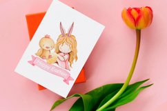 Cute Easter Watercolor Clipart, Easter kids and animals Product Image 5