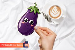 Cute Eggplant Sticker, Fun Vegetable Sticker, Vegetable Art Product Image 1