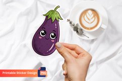 Cute Eggplant Sticker, Fun Vegetable Sticker, Vegetable Art Product Image 1