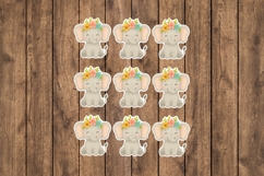 Cute Elaphant Printable Stickers - PNG Sticker Sheet