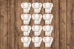 Cute Elaphant Printable Stickers - PNG Sticker Sheet