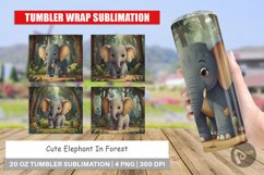 Tumbler Wrap Cartoon Elephant in Forest Product Image 1