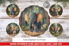 Wind Spinner Cartoon Elephant in Forest Product Image 1