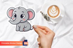 Cute Elephant Sticker, Cute Animal Sticker, Elephant Decals Product Image 1