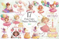 Cute Fairy Happy Birthday Sublimation Product Image 1