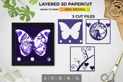 3D Shadow Box Forest Fairy in Butterfly Layered Papercut Product Image 1