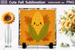Cute Fall Sublimation | Autumn Leaves Corn PNG Product Image 1