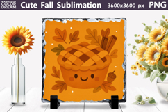 Cute Fall Sublimation | Autumn Leaves Pumpkin Pie PNG Product Image 1