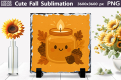 Cute Fall Candle Clipart | Autumn Acorn Sublimation Product Image 1