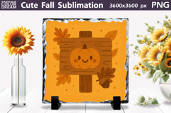 Pumpkin Sign Clipart | Autumn Leaf Sublimation Product Image 1