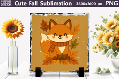 Cute Fox Clipart | Autumn Leaf Sublimation Product Image 1