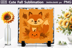 Cute Fox Clipart | Autumn Leaf Sublimation Product Image 1