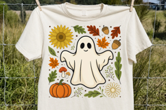 Cute Fall Ghost Sublimation, Autumn Harvest PNG Product Image 2