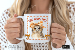 Cute Fall Hoo Loves Fall PNG Product Image 2
