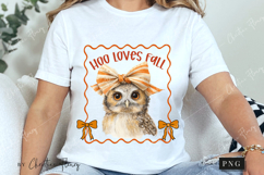 Cute Fall Hoo Loves Fall PNG Product Image 3