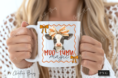 Cute Fall Moo-tumn Magic Cow PNG Product Image 2