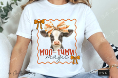 Cute Fall Moo-tumn Magic Cow PNG Product Image 3