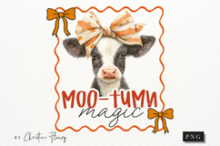 Cute Fall Moo-tumn Magic Cow PNG Product Image 1