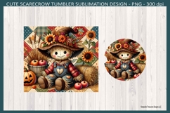 Cute Fall Scarecrow 20oz Straight Tumbler Wrap, Car Coasters Product Image 2