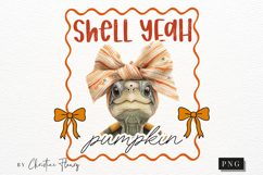 Cute Fall Shell Yeah Pumpkin PNG Product Image 1