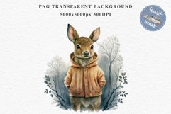 Cute Fantasy Baby Deer Clipart PNG Scrapbooking Nursery Art Image Watercolor Transparent Print illustration designs sublimation kids Fairy Tale Children&#039;s book watercolor fantasy Baby Deer, fairy tales clipart, sublimation nursery wall art, cute children 