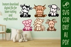 Farm animals two layer laser cut SVG files Product Image 1