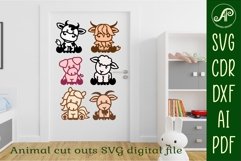 Farm animals two layer laser cut SVG files Product Image 2