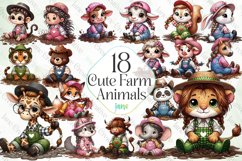 Cute Farm Animals Sublimation Clipart Product Image 1
