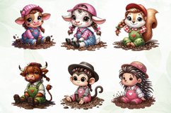 Cute Farm Animals Sublimation Clipart Product Image 4