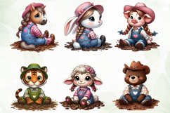 Cute Farm Animals Sublimation Clipart Product Image 3