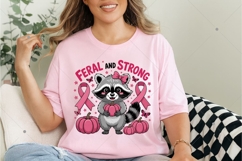 Cute Feral and Strong Raccoon PNG, Breast Cancer Awareness Product Image 8