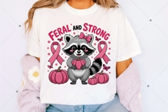 Cute Feral and Strong Raccoon PNG, Breast Cancer Awareness Product Image 3