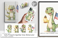 Firework Sparkler Dino Digital Paper Product Image 1