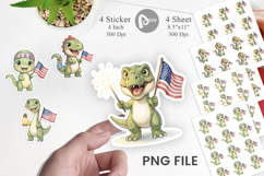 Cute Firework Sparkler Dino Sticker Product Image 1