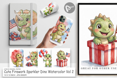 Firework Sparkler Dino Digital Paper Product Image 1