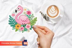 Flamingo Flower Sticker, Pink Flamingo Decor, Summer Decor Product Image 1