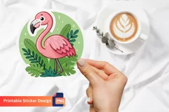 Cute Flamingo Sticker,Tropical Flamingo, Pink Flamingo Art Product Image 1