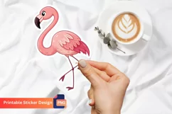 Cute Flamingo Sticker,Tropical Flamingo, Pink Flamingo Art Product Image 1