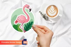 Cute Flamingo Sticker,Tropical Flamingo, Pink Flamingo Art Product Image 1