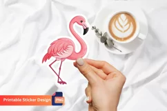 Cute Flamingo Sticker,Tropical Flamingo, Pink Flamingo Art Product Image 1