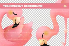 Tropical Flamingo Watercolor Clipart Product Image 3