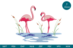 Cute Flamingos-Embroidery Design Product Image 1