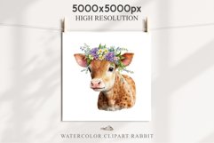 Cute Floral Baby Cow Flowers Watercolor Clipart PNG Highland Transparent t-shirt designs sublimation kids printable digital nursery wall art farm animals watercolor floral baby cow png, highland cow clipart, cow couple, farm animals clip art, sublimation