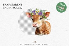 Cute Floral Baby Cow Flowers Watercolor Clipart PNG Highland Transparent t-shirt designs sublimation kids printable digital nursery wall art farm animals watercolor floral baby cow png, highland cow clipart, cow couple, farm animals clip art, sublimation