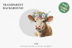Cute Floral Baby Cow Flowers Watercolor Clipart PNG Highland Transparent t-shirt designs sublimation kids printable digital nursery wall art farm animals watercolor floral baby cow png, highland cow clipart, cow couple, farm animals clip art, sublimation