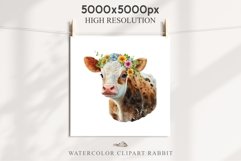 Cute Floral Baby Cow Flowers Watercolor Clipart PNG Highland Transparent t-shirt designs sublimation kids printable digital nursery wall art farm animals watercolor floral baby cow png, highland cow clipart, cow couple, farm animals clip art, sublimation