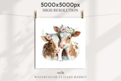 Cute Floral Baby Cow Flowers Watercolor Clipart PNG Highland Transparent t-shirt designs sublimation kids printable digital nursery wall art farm animals watercolor floral baby cow png, highland cow clipart, cow couple, farm animals clip art, sublimation