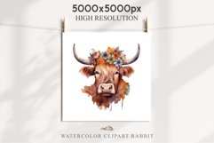 Cute Floral Baby Highland Cow Flowers Watercolor Clipart PNG Transparent t-shirt designs sublimation kids printable digital nursery wall art farm animals watercolor floral baby cow png, highland cow clipart, cow couple, farm animals clip art illustration