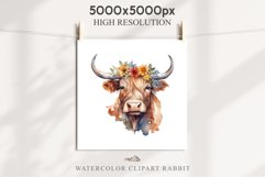 Cute Floral Baby Highland Cow Flowers Watercolor Clipart PNG Transparent t-shirt designs sublimation kids printable digital nursery wall art farm animals watercolor floral baby cow png, highland cow clipart, cow couple, farm animals clip art illustration