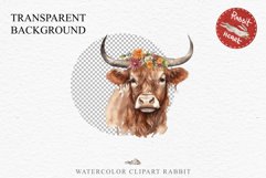 Cute Floral Baby Highland Cow Flowers Watercolor Clipart PNG Transparent t-shirt designs sublimation kids printable digital nursery wall art farm animals watercolor floral baby cow png, highland cow clipart, cow couple, farm animals clip art illustration